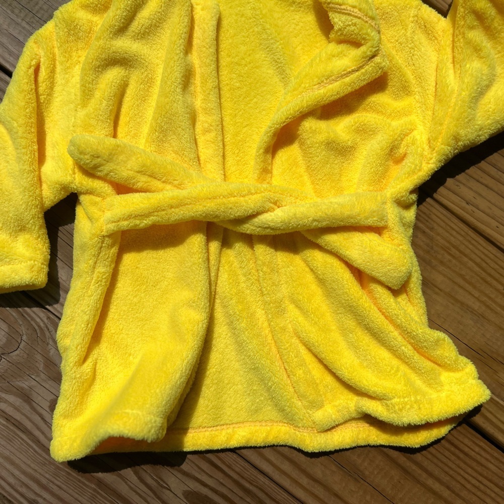 Infant Baby Yellow Bee Hooded Baby Robe 0-6M - Picture 3 of 4